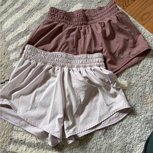 Nike Women’s Dual-Pair Athletic Shorts - Mauve & Light Pink